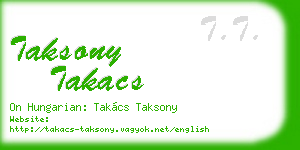 taksony takacs business card