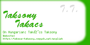 taksony takacs business card